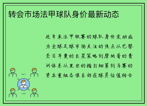 转会市场法甲球队身价最新动态